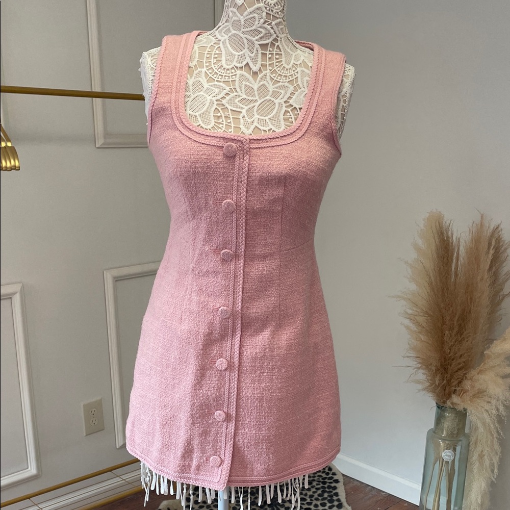 J. Crew Pink Sleeveless Button-Front Dress